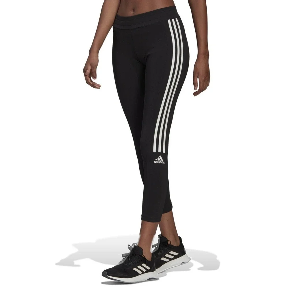 Adidas Kids' 3-Stripes Capri Leggings AEROREADY Black Athletic Size M - Picture 1 of 8